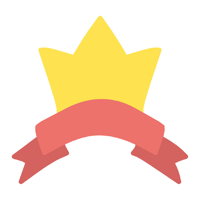 Clip art of cute crown and ribbon for ranking material etc.