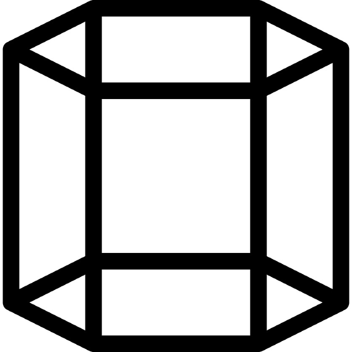 Line style icon representing a hexagonal prism