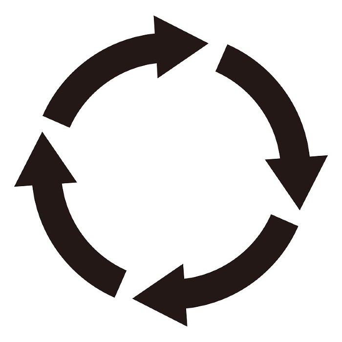 Circular Circle Arrowhead Icon/Black