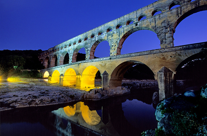 Pont du Gard in the evening light, Gard department, France Pont du Gard in the evening light, Gard department, France, by Zoonar Andreas Malli