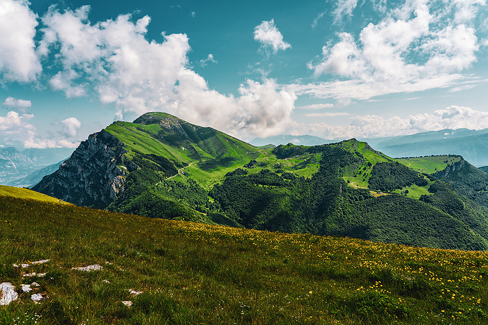 Panoramic view of the Monte Baldo mountains on Lake Garda in Italy. Panoramic view of the Monte Baldo mountains on Lake Garda in Italy., by Zoonar Bernhard Klar
