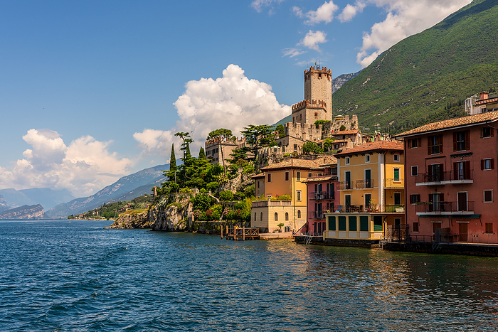 Panoramic view of Scaliger Castle near Malcesine in Italy. Panoramic view of Scaliger Castle near Malcesine in Italy., by Zoonar Bernhard Klar