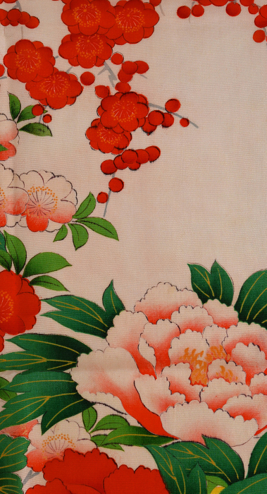 Floral kimono background, kimono fabric background, fabric frame