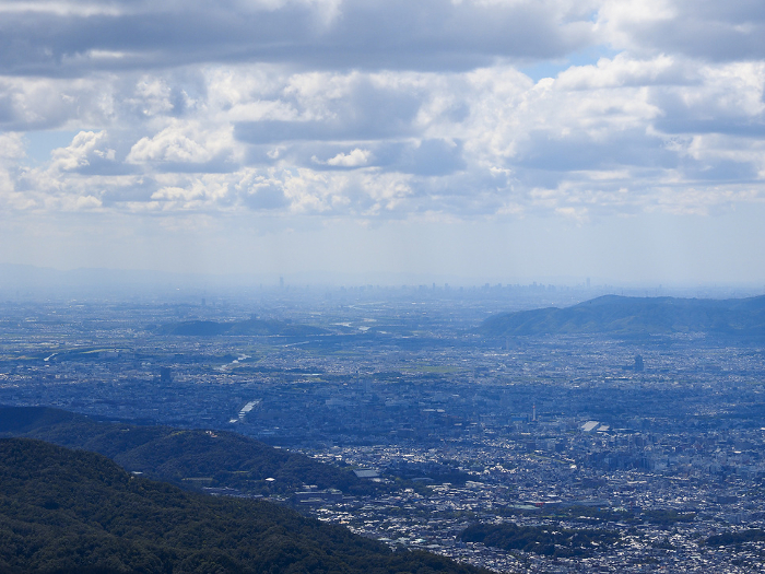 Urban areas of Kyoto and Osaka seen from Mt.