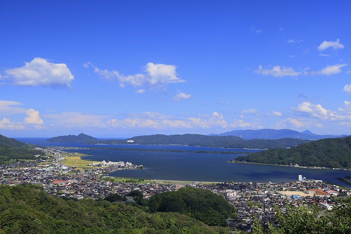 Amanohashidate viewed from Ichijikan Park on the Ouchi Pass Miyazu City, Kyoto Prefecture