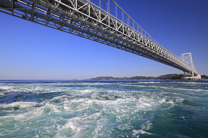 Naruto Bridge seen from the Uzushio Tidal Boat Naruto City, Tokushima Prefecture