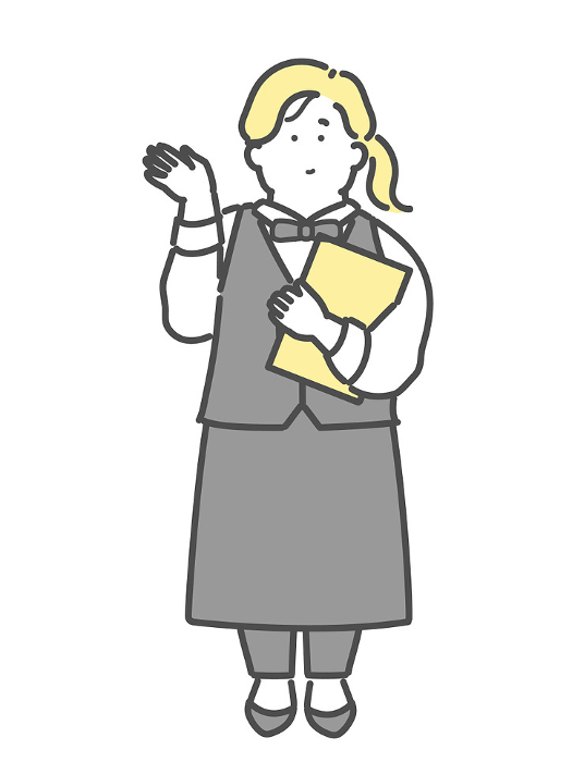 Illustration of a woman working in a restaurant