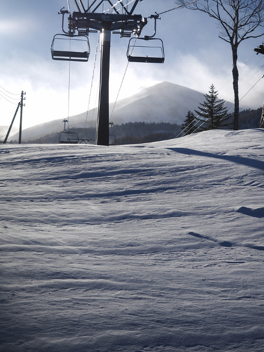 Ski lift and snow scenery