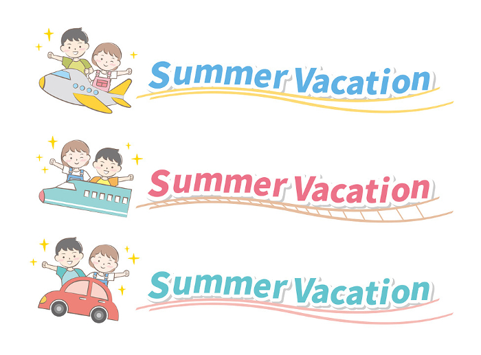 Kids and Rides Summer Vacation Title Summer Vacation