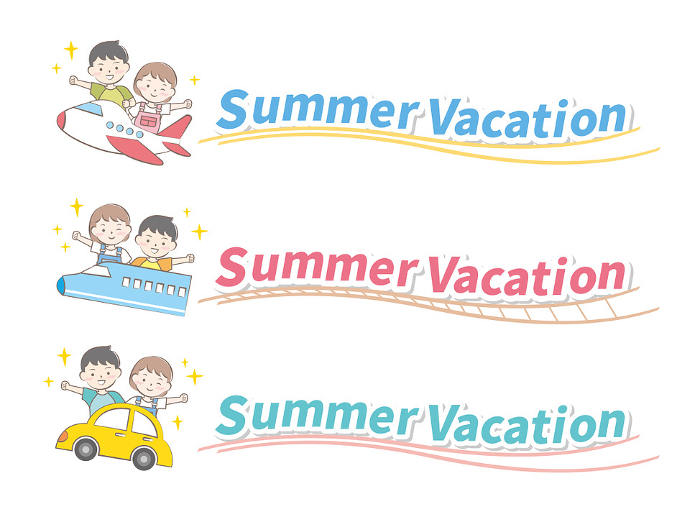 Kids and Rides Summer Vacation Title Summer Vacation