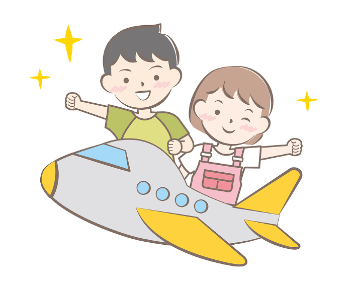 Children on Airplanes Travel Summer Vacation