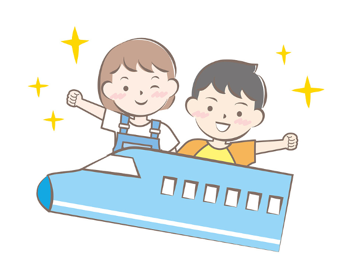 Children on the Shinkansen Travel Summer Vacation