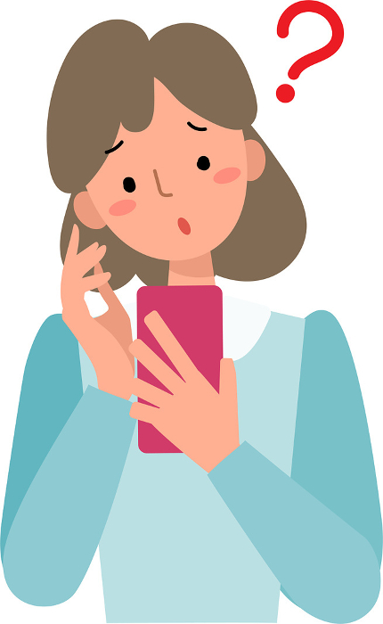 Upper half of a woman's head tilting while looking at her phone