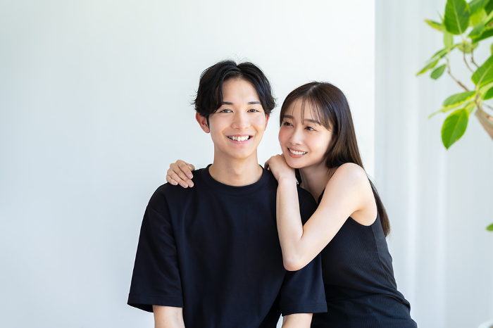 Portrait of a young Japanese couple (Man & Woman / People)