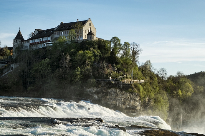 Switzerland, Schaffhausen, Rhine falls with Laufen Castle