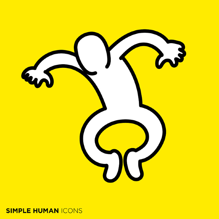 Simple Human Icon Series, Amazing Flying People