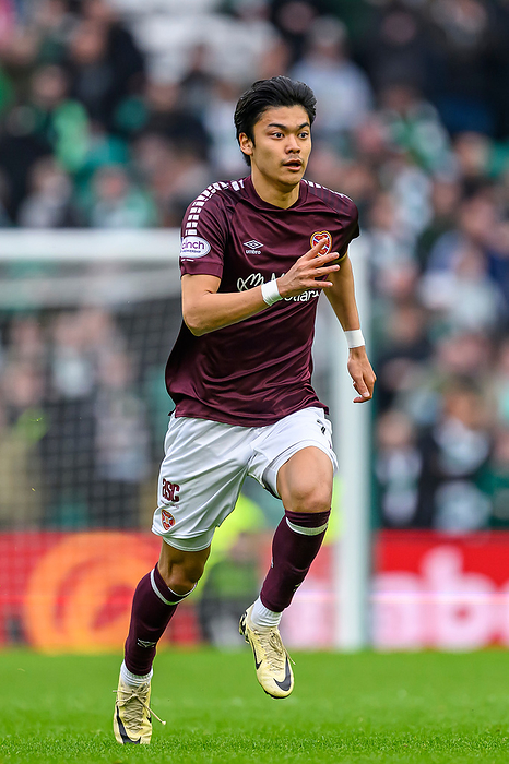 Celtic v Heart of Midlothian Cinch Scottish Premiership 04 05 2024. Yutaro Oda of Hearts during the cinch Scottish Premiership match between Celtic and Heart of Midlothian at Celtic Park, Glasgow, Scotland on 4 May 2024.