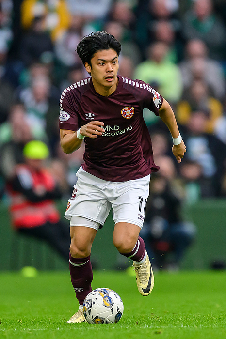 Celtic v Heart of Midlothian Cinch Scottish Premiership 04 05 2024. Yutaro Oda of Hearts during the cinch Scottish Premiership match between Celtic and Heart of Midlothian at Celtic Park, Glasgow, Scotland on 4 May 2024.