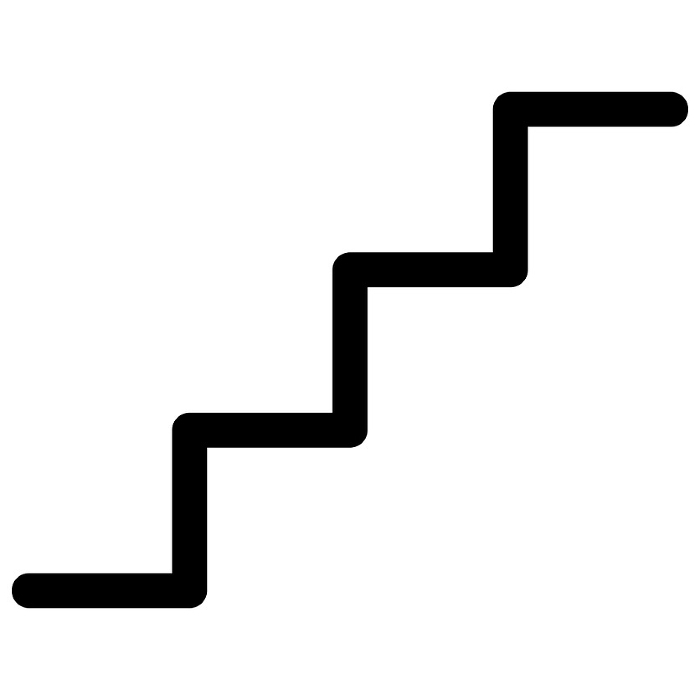 Simple staircase icon, vector file with changeable line width