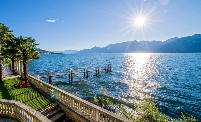 Beautiful Lake Maggiore view at a sunny day