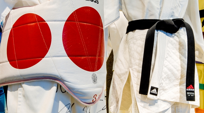 Signed taekwondo equipment