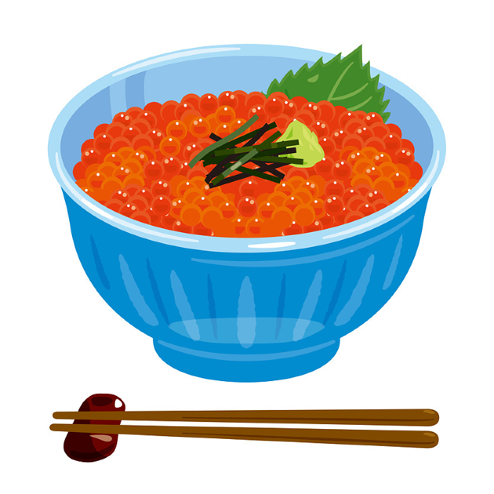 bowl of rice topped with salmon roe