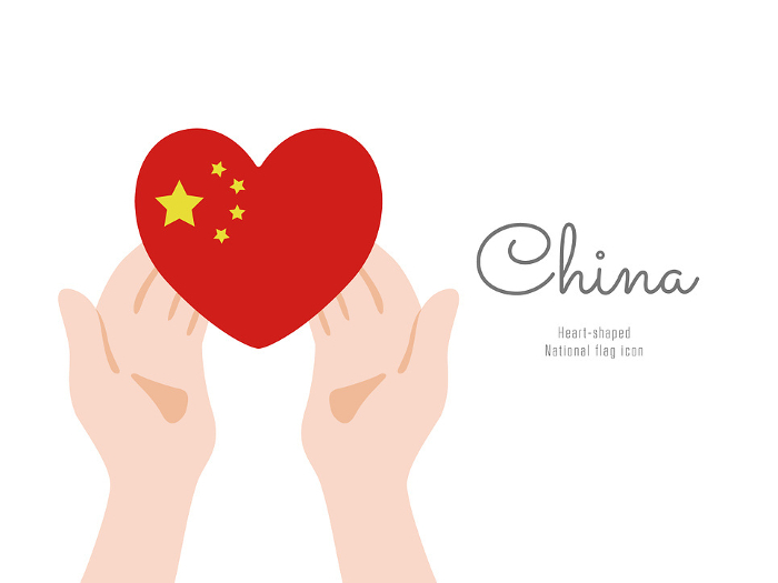 [China] hand and flag icon vector illustration