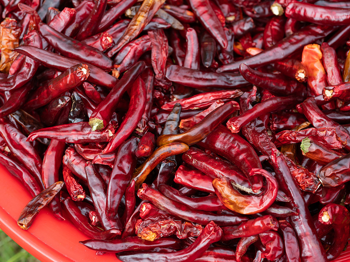 dried red hot peppers