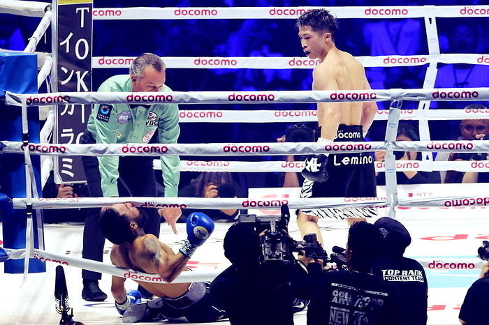 4 team unified world super bantamweight title match  Naoya Inoue defends title by TKO  L R  Luis Nery  MEX , Naoya Inoue  JPN  Naoya Inoue  JPN  MAY 6, 2024   Boxing : IBF, WBA, WBC and WBO world super bantamweight title bout at Tokyo Dome in Tokyo, Japan.