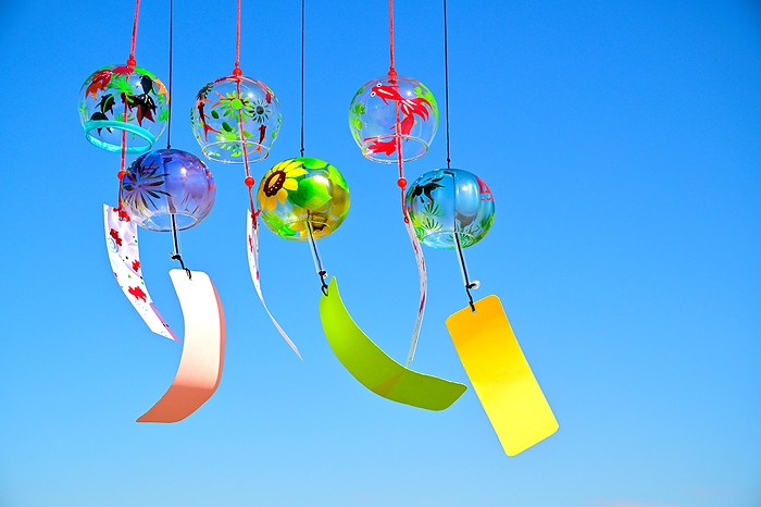 Wind chimes in the blue sky