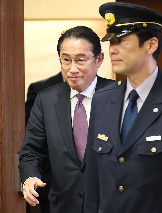 Japanese Prime Minister Fumio Kishida attends Upper House s cabinet committee session May 9, 2024, Tokyo, Japan   Japanese Prime Minister Fumio Kishida arrives at Upper House s  cabinet committee session at the National Diet in Tokyo on Thursday, May 9, 2024.     photo by Yoshio Tsunoda AFLO 