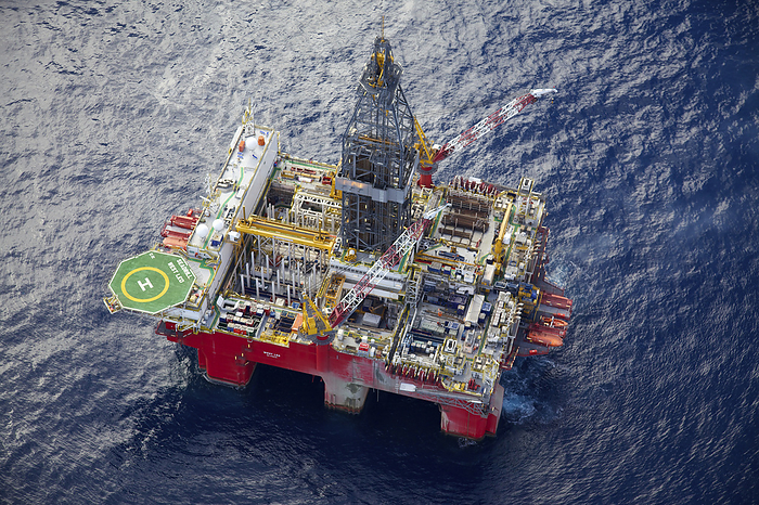 Aerial view of oil rig