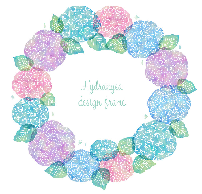 Hydrangea wreath frame with hand-painted feel