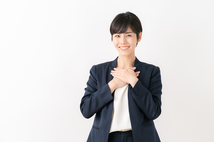 Japanese businesswoman with white background (Female/Personality)