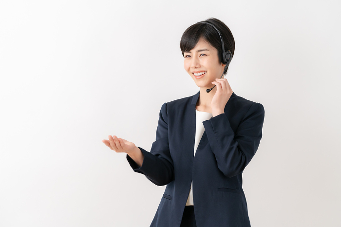 Japanese businesswoman with white background （Female / People)