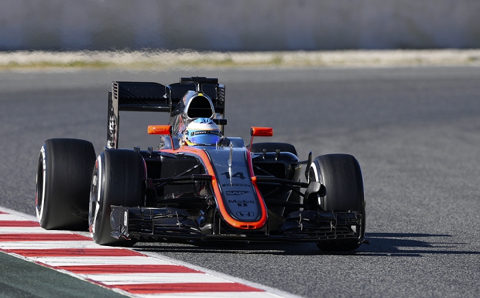 F1 Joint Test Fernando Alonso  McLaren , FEBRUARY 22, 2015   F1 : Fernando Alonso of Spain drives McLaren Honda MP4 30 during Formula One Testing at the Circuit of Catalonia in Barcelona, Spain.  Photo by AFLO 