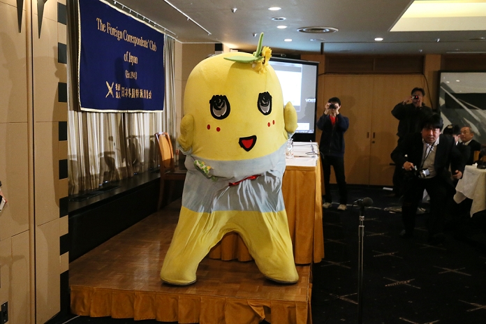 Fluffy s Unusual Press Conference Report on activities in New York March 05, 2015, Tokyo, Japan : Japanese mascot character Funassyi attend a press conference at the Foreign Correspondents  Club of Japan, Tokyo, Japan.  Photo by Yohei Osada AFLO 