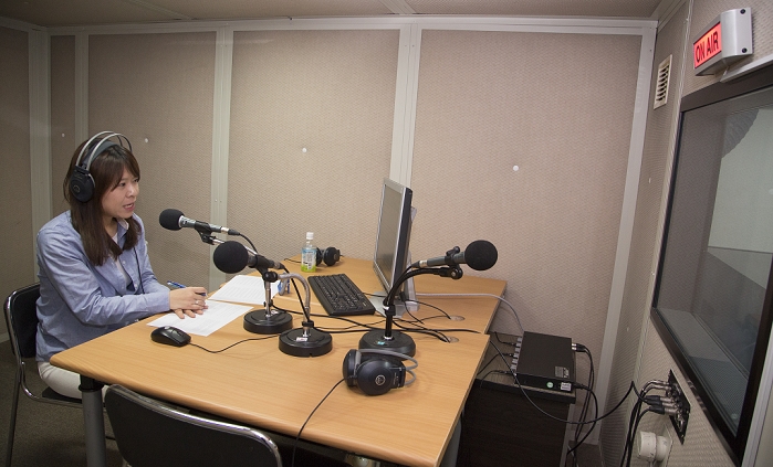 Shortwave Broadcasting for North Korea  March 20, 2015  Unification Media Group, Mar 20, 2015 : Announcer Jang Seul gi records broadcasting at a radio studio of the Unification Media Group  UMG  in Seoul, South Korea. The UMG is private shortwave radio station targeting North Korea, which is a consortium made by the Radio Free Chosun and the Open Radio for North Korea. In December 2014, North Korea s Rodong Sinmun criticized the broadcaster, UMG, calling it  an anti Republic clown show of provocation , according to local media.  Photo by Lee Jae Won AFLO   SOUTH KOREA 
