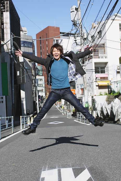 Japanese man jumping