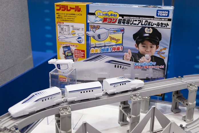 Tokyo Toy Show Opens One of the largest toy trade fairs in Japan An electric train   Linear Liner   of Takara Tomy, Ltd. on display at the International Tokyo Toy Show 2015 in Tokyo Big Sight on June 18, 2015, Tokyo, Japan. Japan s largest trade show for toy makers attracts buyers and collectors by introducing the latest products from different toymakers from Japan and overseas. The toy fair showcases about 35,000 toys from 149 domestic and foreign companies and is held over four days.  Photo by Rodrigo Reyes Marin AFLO 