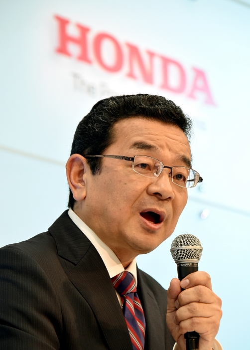 Honda s new president, Mr. Yago Expresses his aspirations at a press conference July 6, 2015, Tokyo, Japan   Takahiro Hachigo, new president and chief executive officer of Honda Motor Co. holds the first news conference after taking the helm of Japan s leading automaker at its Tokyo head office on Monday, July 6, 2015. Hachigo, who joined Honda in 1982, was in charge of Hachigo, who joined Honda in 1982, was in charge of developing the first generation of U.S. built Odyssey minivan, which was launched in 1999 primarily for the U.S. market. AYF mis 