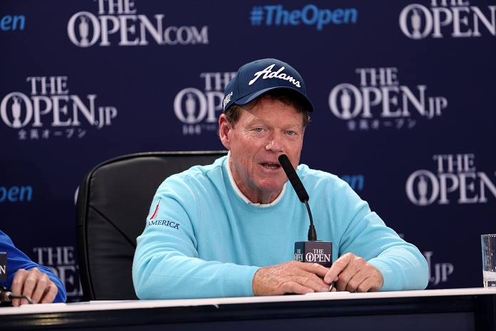 The Open Championship, Day 2 Tom Watson  USA , JULY 17, 2015   Golf : Tom Watson of the United States attends the press conference after the second round of the 144th British Open Championship at the Old Course, St Andrews in Fife, Scotland.  Photo by Koji Aoki AFLO SPORT 