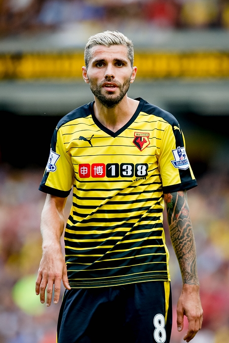 Premier League Valon Behrami  Watford , AUGUST 23, 2015   Football   Soccer : Valon Behrami of Watford during the Barclays Premier League match between Watford and Southampton at Vicarage Road in Watford, England.  UK OUT   Photo by AFLO 