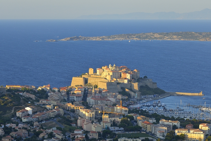 The town of Calvi with citadel and marina, Haute-Corse, Corsica, France, Europe