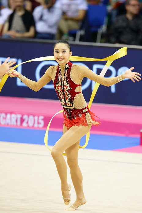 2015 Rhythmic Gymnastics World Championships Team Events Ribbon Finals Airi Hatakeyama Airi Hatakeyama  JPN , SEPTEMBER 13, 2015   Rhythmic Gymnastics : Airi Hatakeyama of Japan competes during the Groups Apparatus Final of the Rhythmic Gymnastics World Championships at the Porsche Arena in Stuttgart, Germany.  Photo by AFLO   2268 .