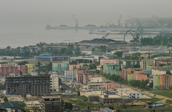 North Korea Rasen Rajin District, Rajin City. Rajin Port can be seen at the back of the screen, photographed on June 23, 2015.
