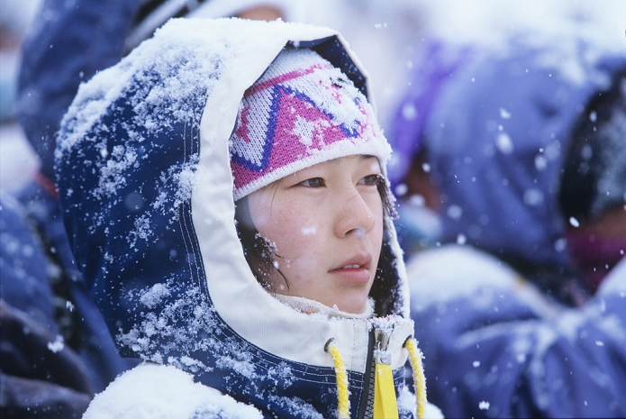 1998 Nagano Olympics Fans at snowboarding venue Fans, FEBRUARY 10, 1998   Snowboarding : Women s Giant Slalom at Mount Yakebitai during the Nagano 1998 Olympic Winter Games in Nagano, Japan.  Photo by Koji Aoki AFLO SPORT   0008 