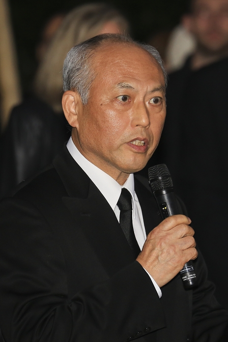 Paris Terrorist Attacks. Mourning the Victims in Tokyo Tokyo Governor Yoichi Masuzoe speaks during a special ceremony for the terrorist attacks in Paris on last Friday at the Embassy of France in Tokyo, Japan on November 15, 2015. In a gesture of condolence and solidarity with the French people the Chief Cabinet Secretary Yoshihide Suga, Tokyo Governor Yoichi Masuzoe and local Japanese and French attended a special ceremony at the Embassy of France in Tokyo. After the event a small group met outside Shibuya station to sing the Marseillaise. Tokyo also paid respect by illuminating Tokyo Tower and Tokyo Skytree in blue, white and red, the colors of the French flag.  Photo by Rodrigo Reyes Marin AFLO 