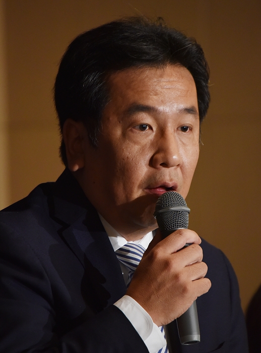Interview with DPJ Secretary General Edano Referring to the  Coalition Government  Proposal November 16, 2015, Tokyo, Japan   Yukio Edano, secretary general of the main opposition Democratic Party of Japan, speaks during a news conference at Edano s DPJ has been wooed by the Japanese Communist Party into forming a  national coalition government  to ditch the recently passed Edano s DPJ has been wooed by the Japanese Communist Party into forming a  national coalition government  to ditch the recently passed national security legislation.  Photo by Natsuki Sakai AFLO  AYF  mis 