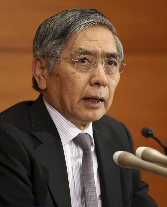 Economy, President s Press Conference Bank of Japan Governor Kuroda holds a press conference after the Bank of Japan s Monetary Policy Meeting  at the Bank of Japan s head office on the afternoon of March 19 .
